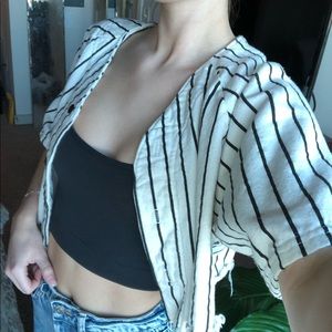 cropped baseball jersey top